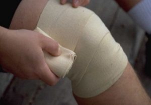 compression bandage over knee
