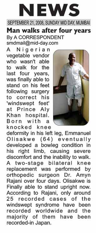 Man walks after four years after bilateral knee replacement done by orthopaedic surgeon, Dr. Amyn Rajani